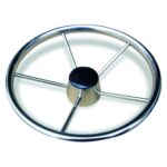 Volante Náutico Timão Inox 350mm Tampa Preta