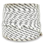 Kit 50 Metros Cabo Náutico Pré-Estirado 6mm Branco Com Marinho