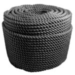 Kit 30 Metros Cabo Torcido Ancoragem Atracação 8mm Preto