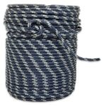 Kit 50 Metros Cabo Náutico Pré-Estirado 8mm Azul Com Cinza