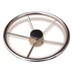 Volante Náutico Timão Inox 390mm Tampa Preta