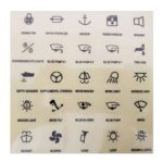 Cartela Adesiva 25 Símbolos Botão Náutico