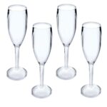 Kit 4 Taças De Champagne Kos Acrilico Cristal