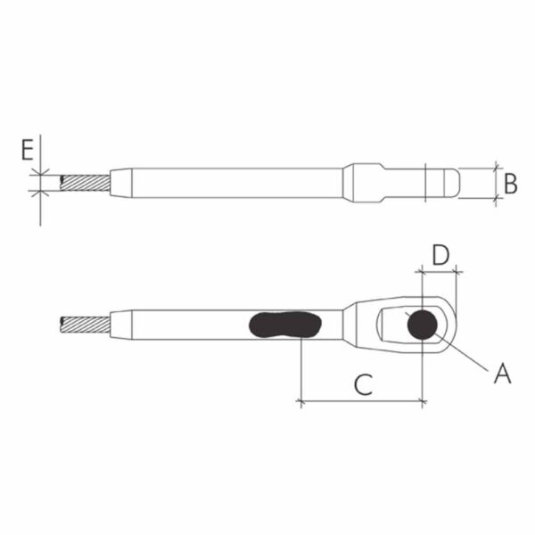 Terminal Macho Nautos 93030 Prensavel de 4 mm com Olhal - Imagem 2