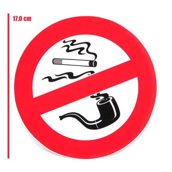 Adesivo Proibido Fumar em PVC  Resistente aos Raios UV 170mm - Imagem 4