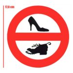 Adesivo PVC Proibido Sapatos 170mm - Imagem 4