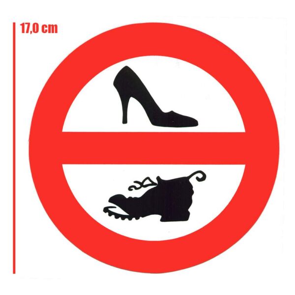 Adesivo PVC Proibido Sapatos 170mm - Imagem 4