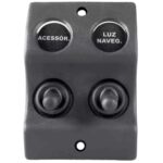 Painel Comando Náutico 2 Posições Led Cinza