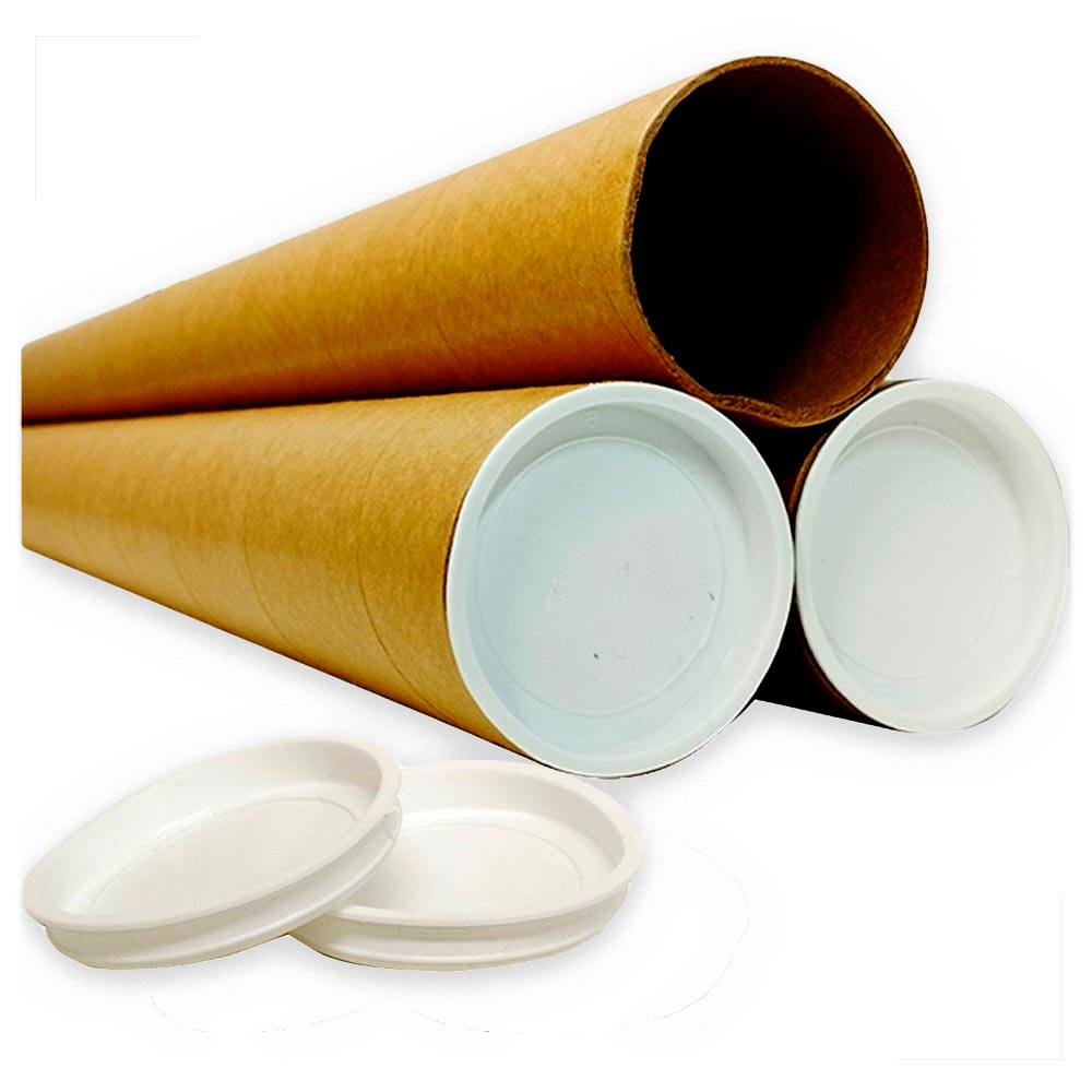 ba24b564ddaee2ae8d91242cd9f395fe.jpg Kit 3 Tubos Postal de Papelão 100x6 cm com Tampa - Imagem 1