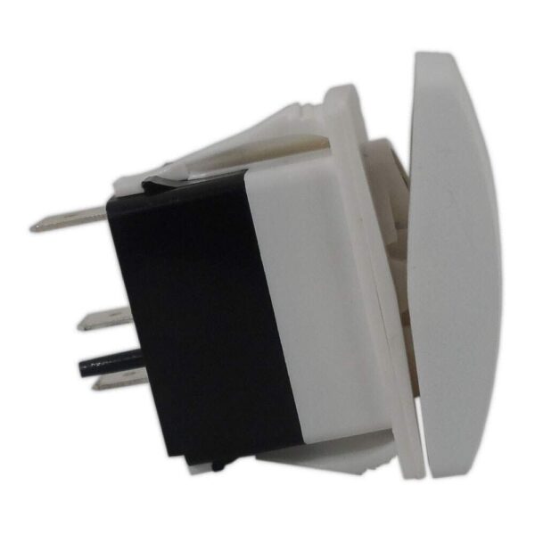 Botão Náutico Momentâneo Marinizado Branco Com LED Azul 12V/24V 3 Pinos - Imagem 4