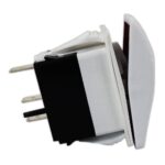 Botão Náutico Momentâneo Marinizado Branco Com LED Vermelho 12V/24V 3 Pinos - Imagem 5