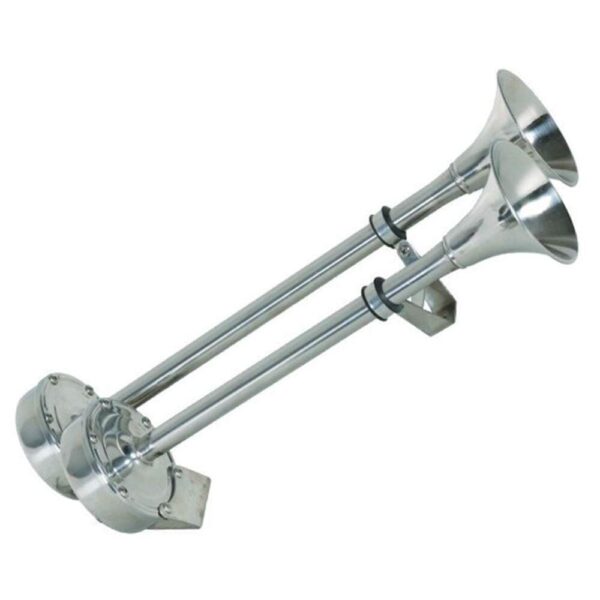 Buzina Marítima 410mm 2 Cornetas Inox - Imagem 3