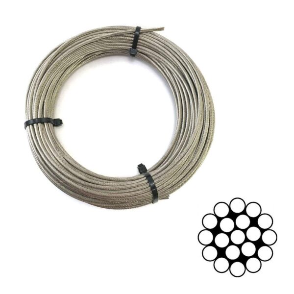 Cabo De Aço Estai 04mm 1X19 Aa Inox 316 Por Metro - Imagem 3