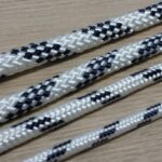 Cabo Náutico Pré-Estirado 14mm Branco Com Marinho Por Metro - Imagem 3