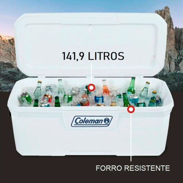 Caixa Térmica Coleman Marine 150Qt Branca - Imagem 2