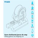 Carro Genoa Nautos 91655 32H Deslizante Porca Stop Roldana - Imagem 3