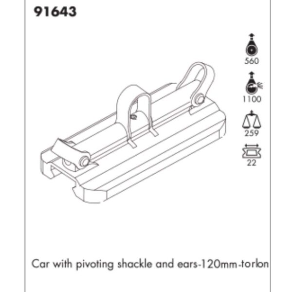 Carro Traveler Nautos 91643 22H 120mm Manilha Pivotante - Imagem 4
