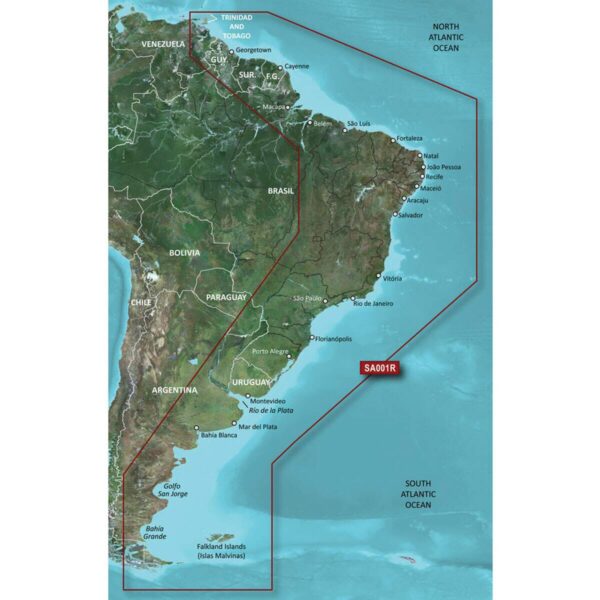 Carta Náutica Garmin Bluechart G3 Vision HD Costa Leste América do Sul - Imagem 6