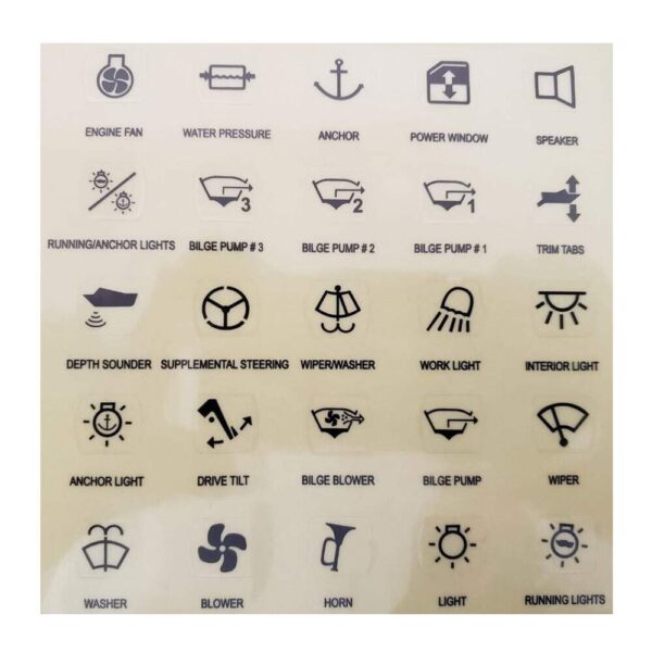 Cartela Adesiva 25 Símbolos Botão Náutico - Imagem 2