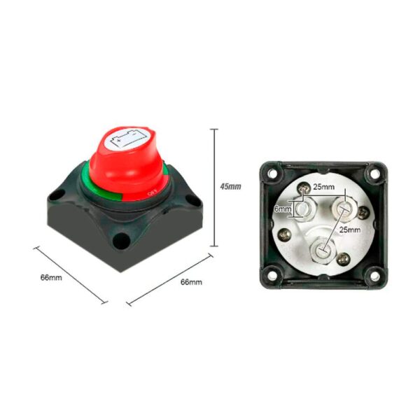 Chave Geral Para 2 Baterias 275amp 12-48v Embutir - Imagem 3