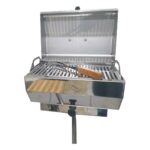 Churrasqueira Náutica Carvão Pedestal Inox - Imagem 3