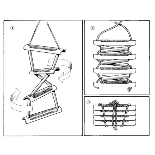 Escada de Corda Náutica 5 Degraus Dobrável - Imagem 3