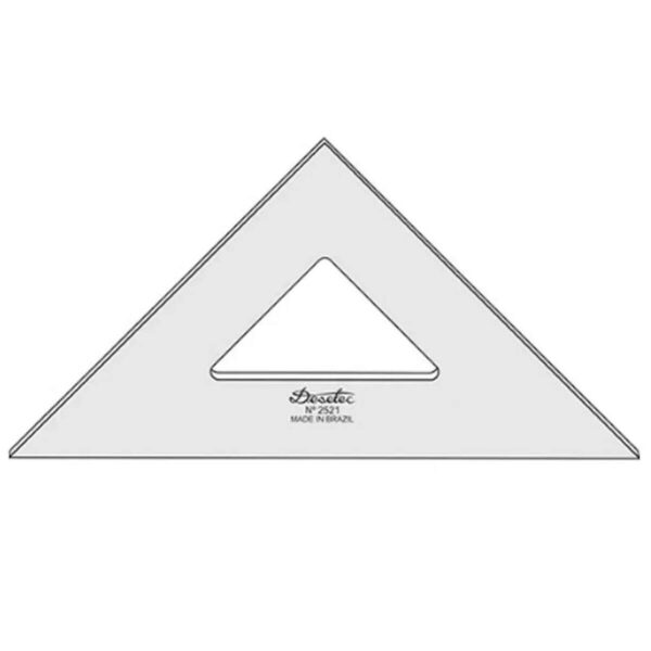 Esquadro 45 graus 28 cm Sem Escalas Trident Desetec - Imagem 3