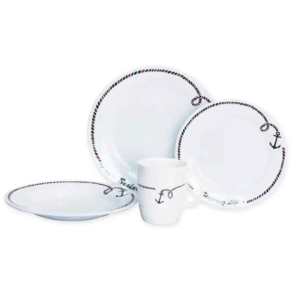 Jogo Jantar Náutico Antiderrapante 16 Peças Melamina - Imagem 2
