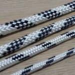 Kit 10 Metros Cabo Náutico Pré-Estirado 6mm Branco Com Marinho - Imagem 2