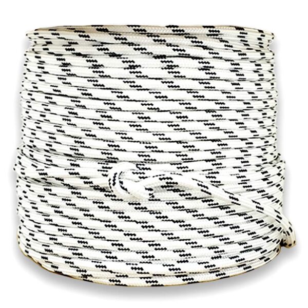 Kit 10 Metros Cabo Náutico Pré-Estirado 6mm Branco Com Marinho - Imagem 3