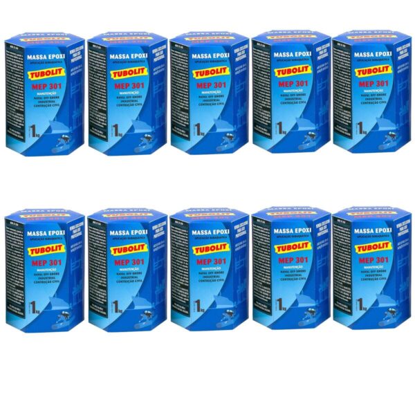 Kit 10x Massa Epóxi Subaquática Tubolit Mep 301 1Kg - Imagem 2