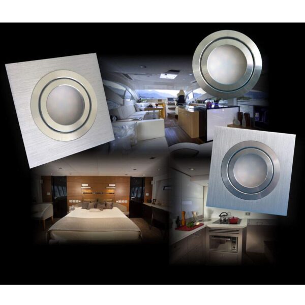 Kit 4 x Spot Náutico de Embutir Fiji Aluminium 2x1 Optolamp 12-24V - Imagem 4