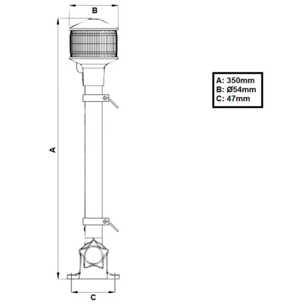 Luz Alcançado Ancoragem LED Branco Com Bandeira - Imagem 2
