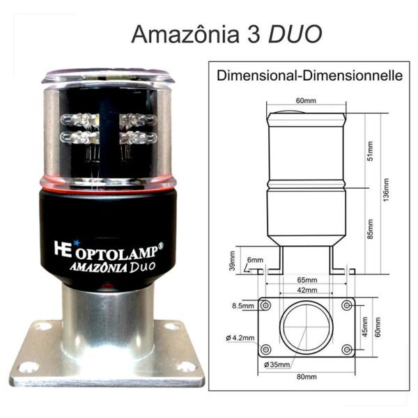 Luz de Navegação e Fundeio 2x1 Amazonia DUO Optolamp - Imagem 4