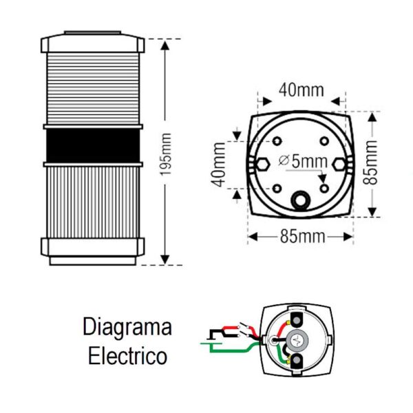 Luz De Tope Lalizas Navegação Ancoragem LED 195X40mm 12-24V - Imagem 4