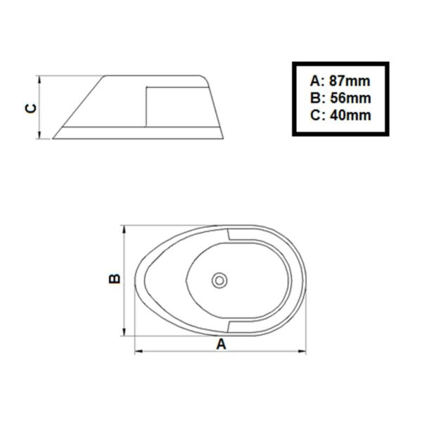 Luz Navegação Bicolor Proa LED Cromada - Imagem 4