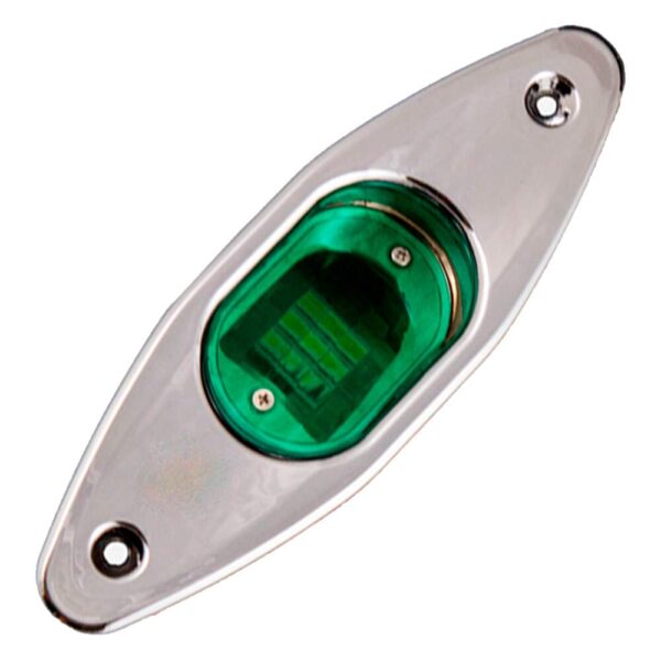 Luz Navegação Tubarão Led BE Verde Cromado - Imagem 3