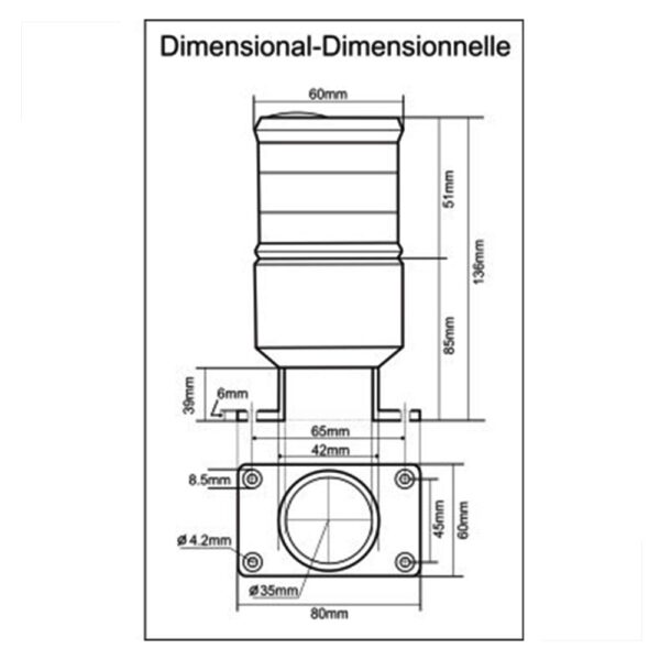 Luz Strobo Para Veleiros 4 Em 1 LED Optolamp Sirius Lx Plus Preta - Imagem 4
