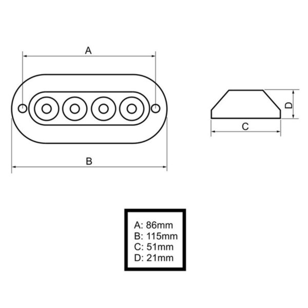 Luz Subaquática Náutica LED Azul 12v - Imagem 4