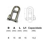 Manilha Rápida Adriça 6mm Inox - Imagem 3