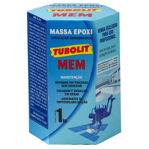Massa Epóxi Subaquática Piscina Tubolit MEM 1Kg Branco - Imagem 2