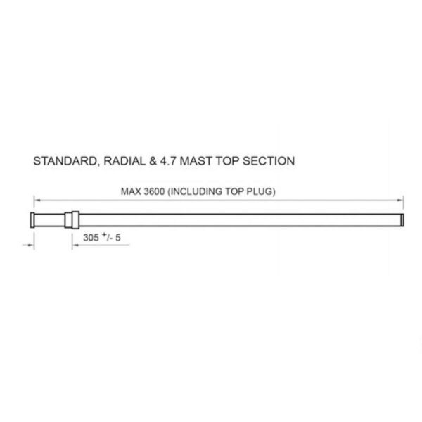 Mastro Superior Veleiro Laser - Imagem 3