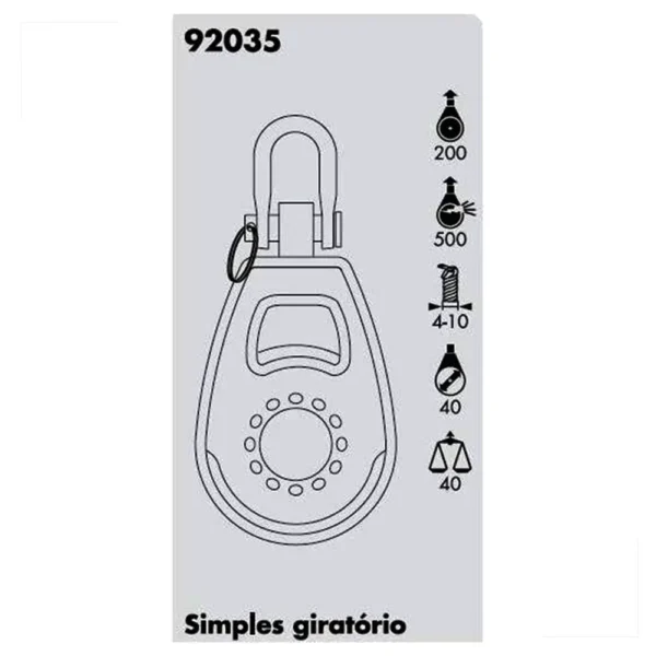 Moitão Nautos 92035 Organic 40mm Giratório - Imagem 3