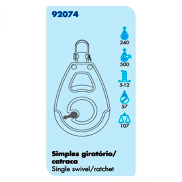 Moitão Nautos 92074HP Organic 57mm Giratório Catraca Supergrip - Imagem 3