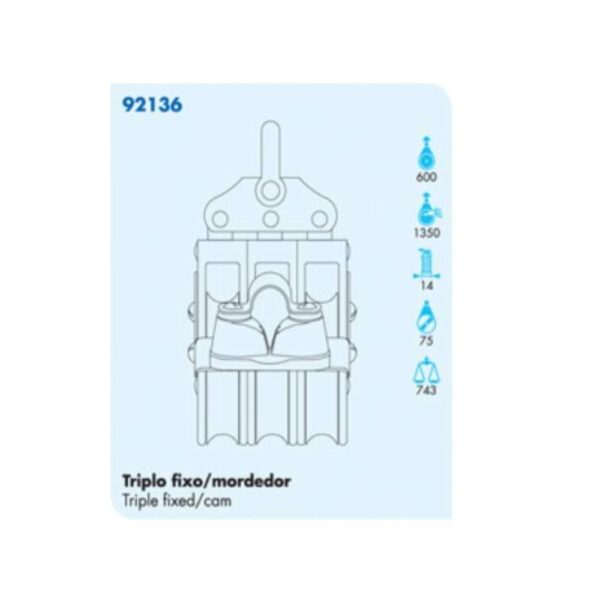 Moitão Nautos 92136 75mm Triplo Fixo Mordedor - Imagem 4