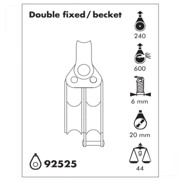 Moitão Nautos 92525 Mininox 20mm Duplo Fixo Saída - Imagem 4