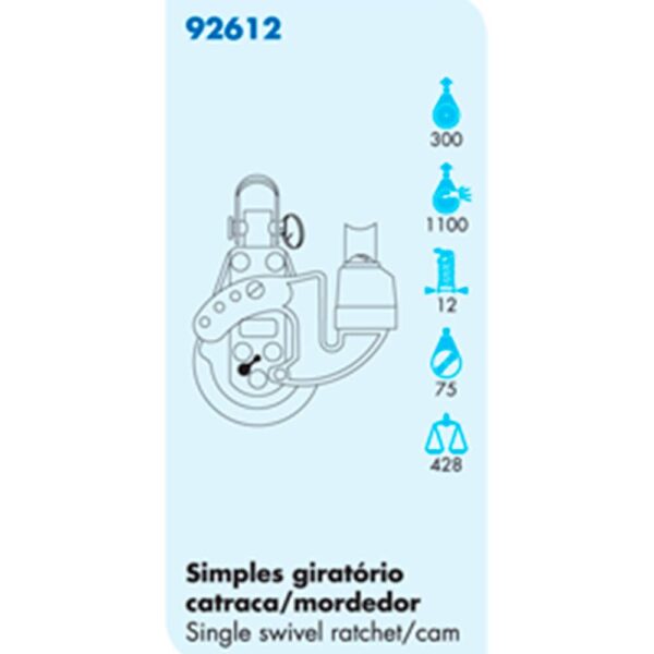 Moitão Nautos 92612 75mm Giratório Catraca Mordedor - Imagem 4