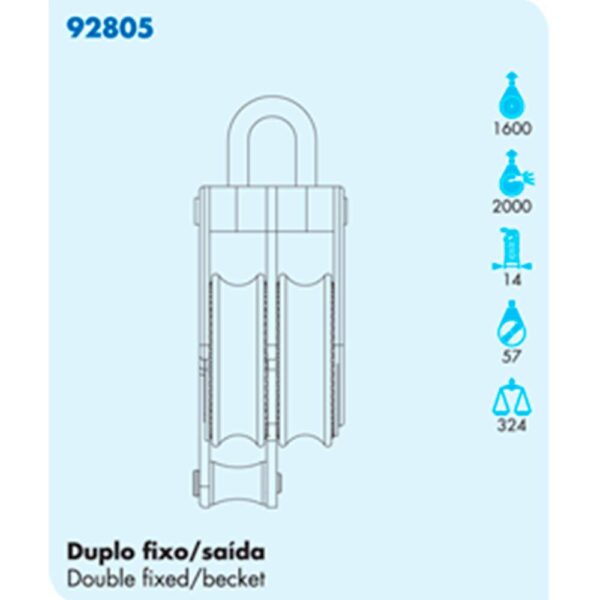 Moitão Nautos 92805 Offshore 57mm Duplo Fixo Saída - Imagem 2