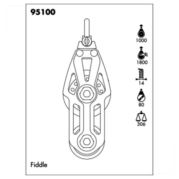 Moitão Nautos 95100 Plain Block 80mm Violino - Imagem 3