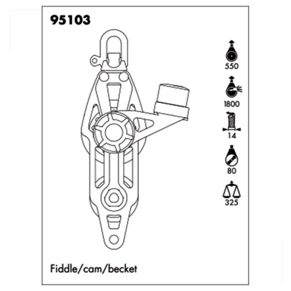 Moitão Nautos 95103 Plain Block 80mm Violino Mordedor Saída - Imagem 3